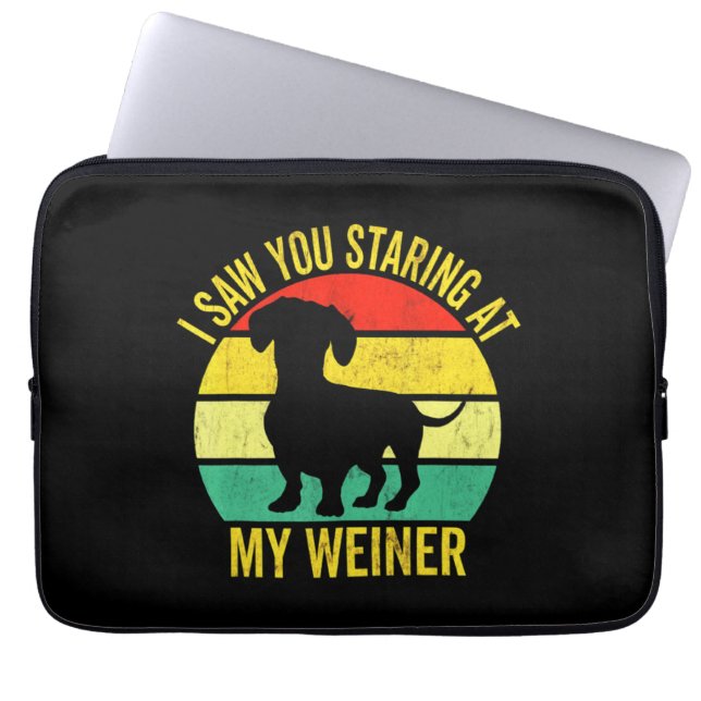 Dachshund Dad Men Laptop Sleeve (Front)