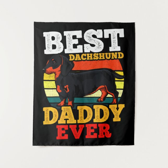 Dachshund Dad Retro Tapestry (Front)