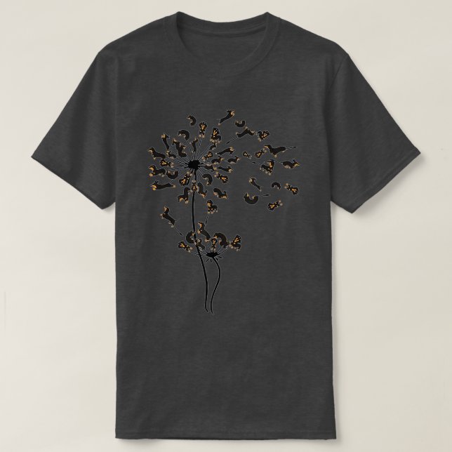 Dachshund Dandelion T-Shirt (Design Front)
