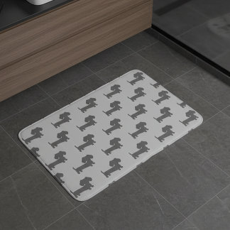 Dachshund Dark Grey & Grey Bathroom Décor Mat Rug