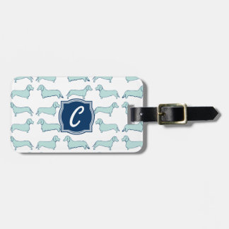 Dachshund Dash Monogram Luggage Tag