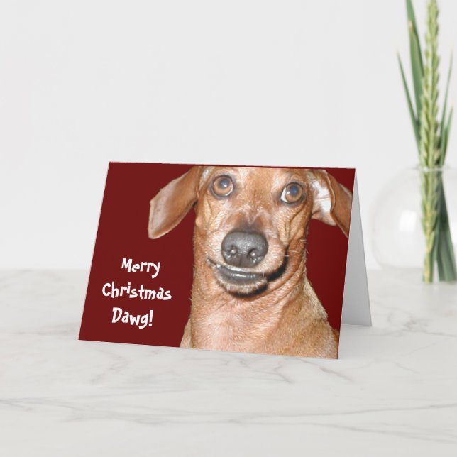Dachshund Dawg Christmas Card (Front)