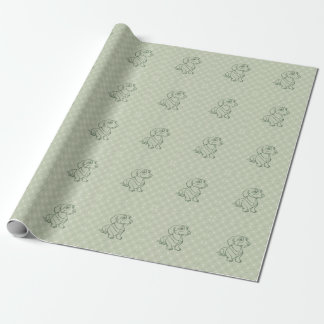 Dachshund Decorative Line Art Pattern Wrapping Paper