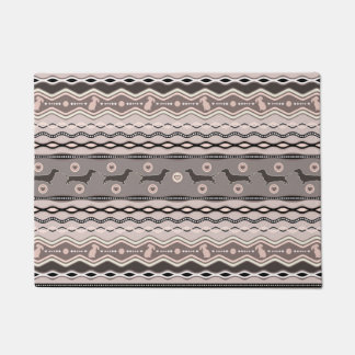 Dachshund - Decorative Pattern in pastels Doormat