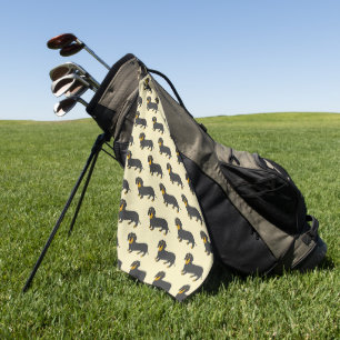 Dachshund Design Any Colour Background Golf Towel