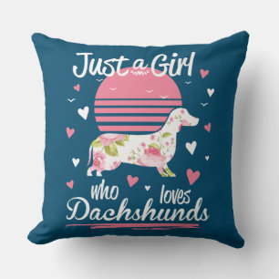 Dachshund Design, Just A Girl Who Loves Dachshunds Cushion