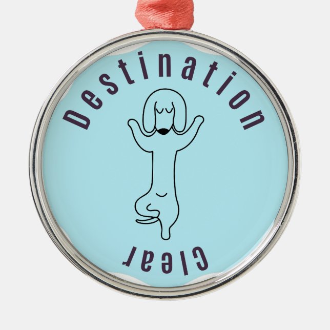Dachshund Destination Clear Metal Tree Decoration (Front)