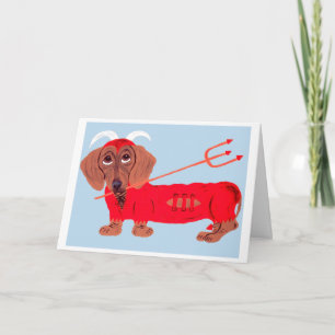 Dachshund Devil Card