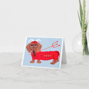Dachshund Devil Holiday Card