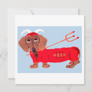 Dachshund Devil Holiday Card