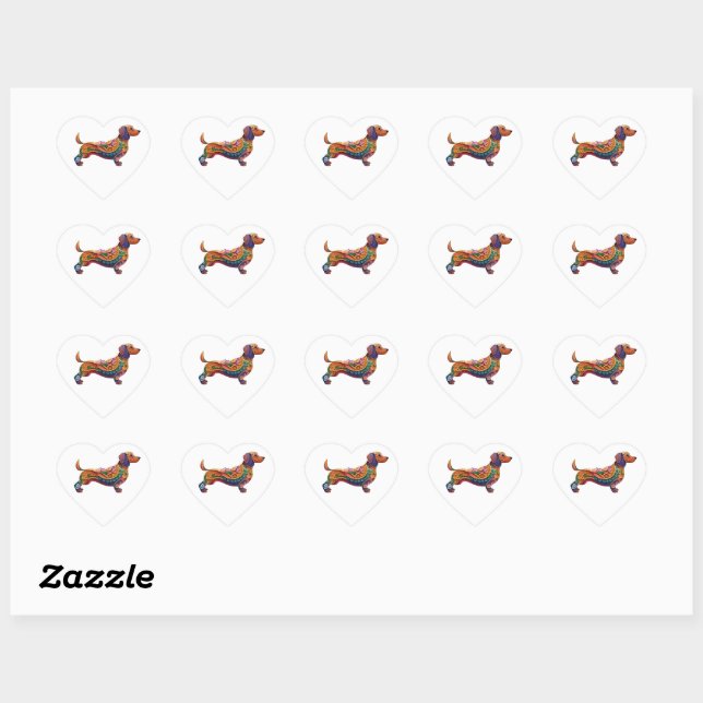 Dachshund digital art sticker  (Sheet)