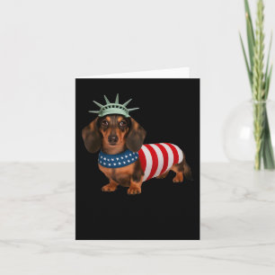 Dachshund Dog 4th Of July American Flag Gifts For Card