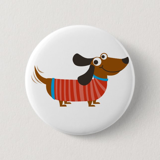 Dachshund Dog 6 Cm Round Badge (Front)