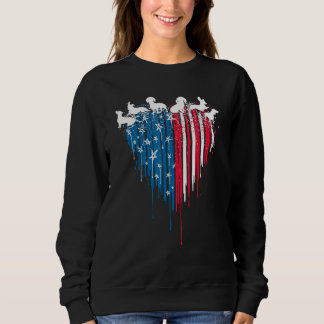 Dachshund Dog American Flag 4th Of July Patriotic  Sweatshirt