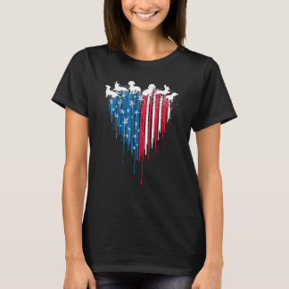 Dachshund Dog American Flag 4th Of July Patriotic  T-Shirt