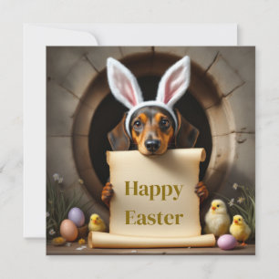 Dachshund dog and the message holiday card