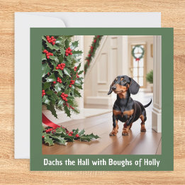 Dachshund Dog Animal Humour Funny Christmas Holiday Card