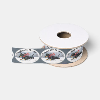Dachshund Dog Art Christmas Ribbon Satin Ribbon