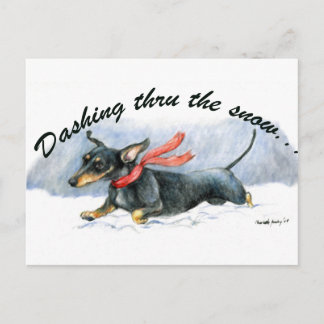 Dachshund Dog Art Postcard