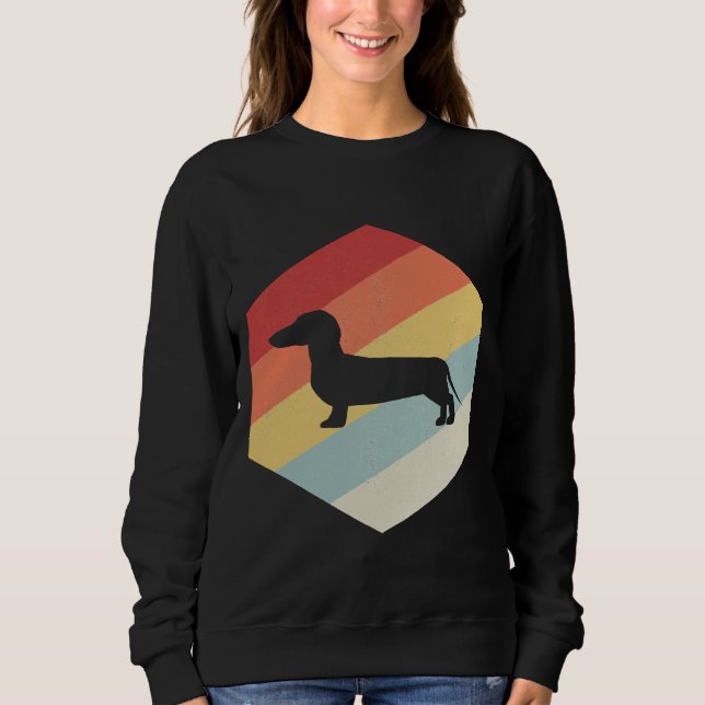 Dachshund Dog Art Retro Vintage Funny Dachshund Sweatshirt (Front)