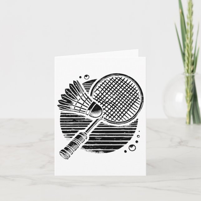 Dachshund Dog Badminton Player Shuttle  Card (Front)