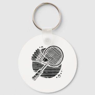 Dachshund Dog Badminton Player Shuttle Key Ring
