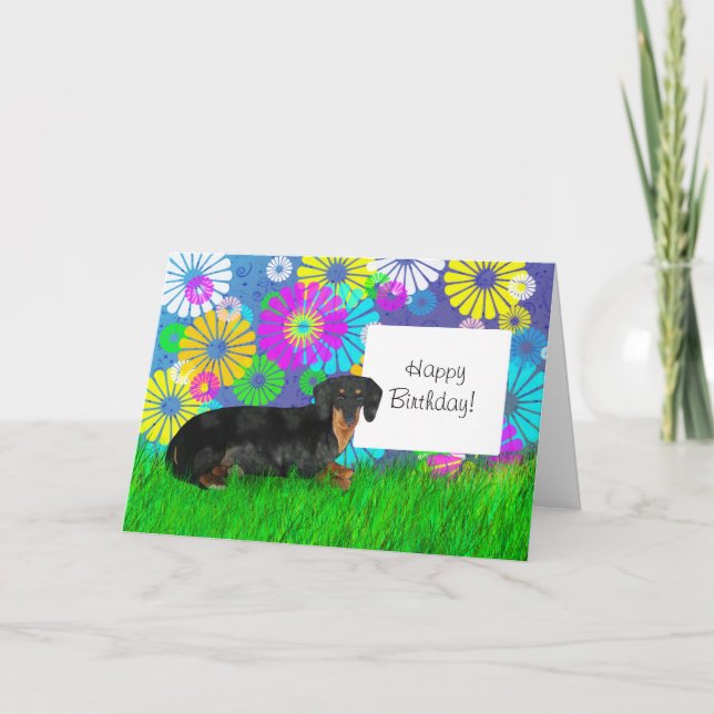 Dachshund Dog Birthday Day Card (Front)
