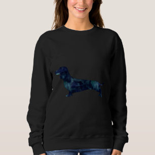 Dachshund Dog Black Watercolor Silhouette Sweatshirt