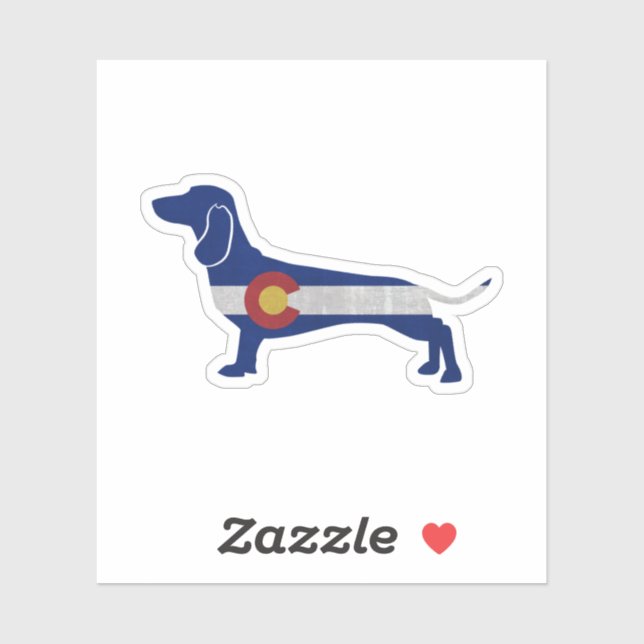 Dachshund Dog Breed Colorado Flag Silhouette (Sheet)