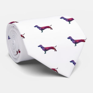 Dachshund Dog Breed Geo Silhouette Purple Tie