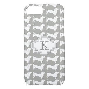 Dachshund Dog Breed Pattern Monogram Case-Mate iPhone Case
