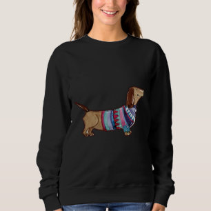 Dachshund Dog Breed Puppy Watercolor Painting Pet Sweatshirt