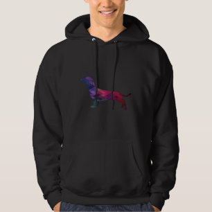 Dachshund Dog Breed Silhouette Geometric Pattern I Hoodie
