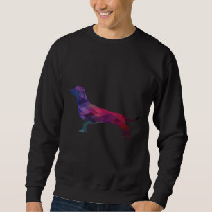 Dachshund Dog Breed Silhouette Geometric Pattern I Sweatshirt