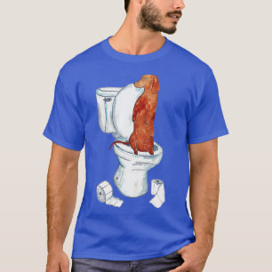 Dachshund dog brown short hair toilet Painting 1 T-Shirt