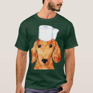 Dachshund dog brown short hair toilet Painting T-Shirt