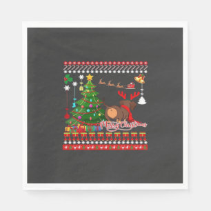 Dachshund Dog Butt Christmas Ugly Classic T-Shirt Napkin