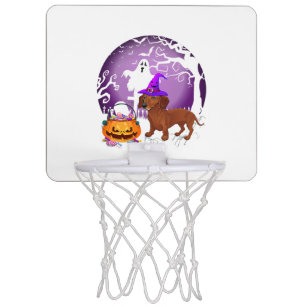 Dachshund Dog Candy Pumpkin Halloween Lover Mini Basketball Hoop