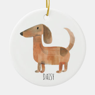 Dachshund  Dog Ceramic Tree Decoration