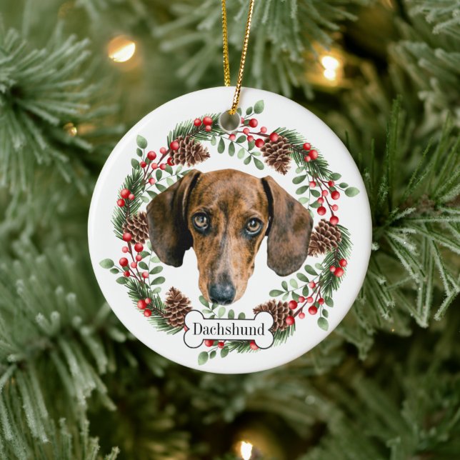Dachshund  dog ceramic tree decoration (Tree)
