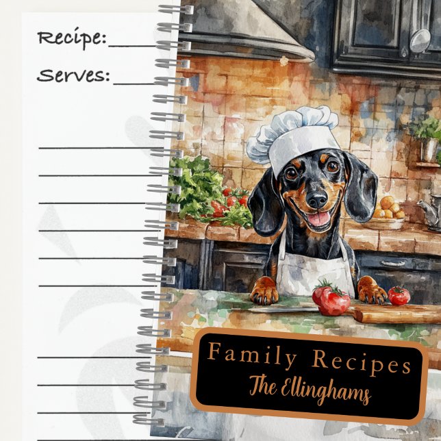 Dachshund Dog Chef Spiral Recipe Book (Creator Uploaded)