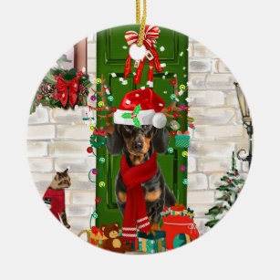 Dachshund Dog Christmas   Ceramic Tree Decoration