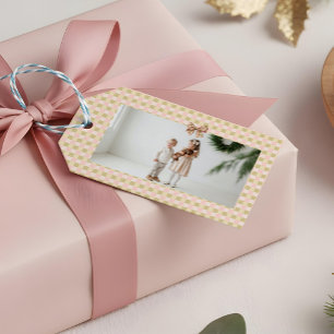 Dachshund Dog Christmas Chequered Sweater Photo Gift Tags