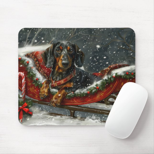 Dachshund Dog Christmas Festive  Mouse Pad (With Mouse)