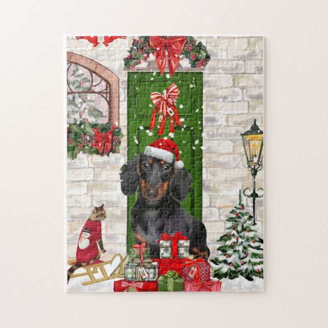Dachshund Dog Christmas  Jigsaw Puzzle (Vertical)