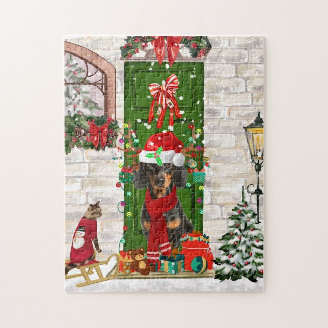 Dachshund Dog Christmas   Jigsaw Puzzle (Vertical)