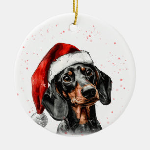 Dachshund Dog Christmas Personalized Ceramic Tree Decoration