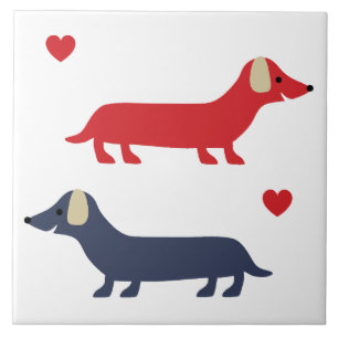 Dachshund Dog Colourful Doxies and Paws 1 Tile