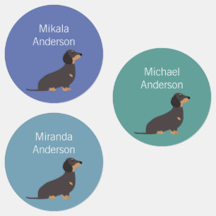 Dachshund dog colours waterproof label