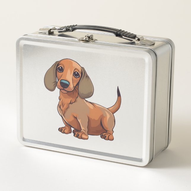 Dachshund Dog Cute  Metal Lunch Box (Front)